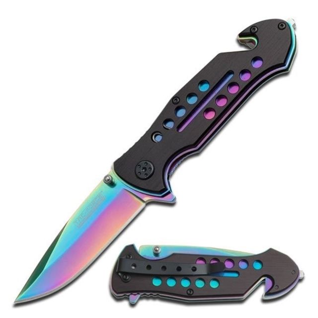 TAC Force Folding Blade 3.25in Stainless Steel Blade Black Aluminum Handle - Tac Force