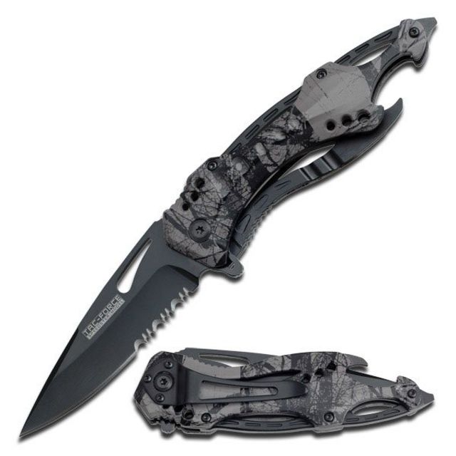TAC Force Folding Blade 3.25in Stainless Steel Blade Fall Camo Aluminum Handle