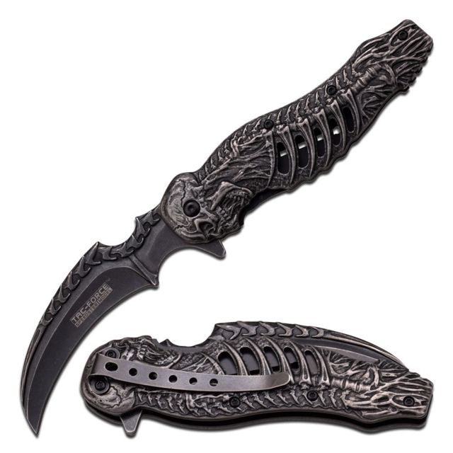 TAC Force Folding Blade 3.5in Stainless Steel Blade Stonewashed Stainless Steel Handle - Tac Force