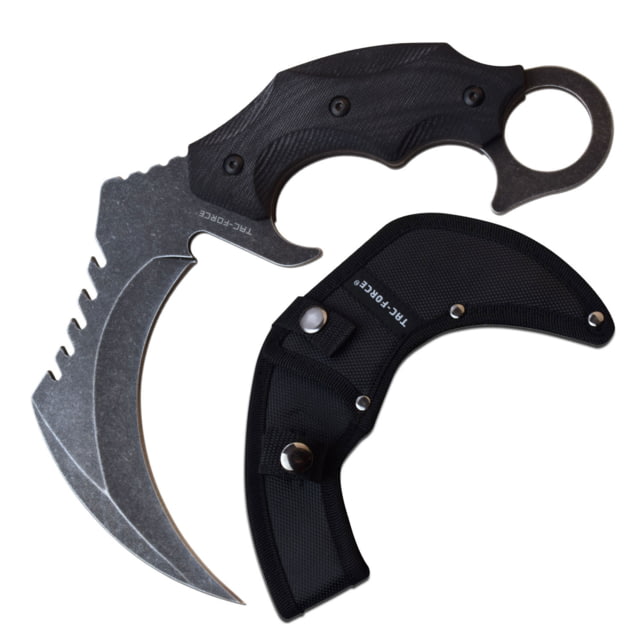 TAC Force Hawkbill Fixed Blade Knife 5 in 3Cr13 Stainless Steel Stainless Steel Black - Tac Force