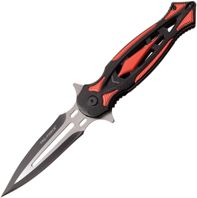 TAC Force Linerlock A/O Red Folding Knife 3.5" two-tone finish 3Cr13 stainless blade Black and red aluminum handle
