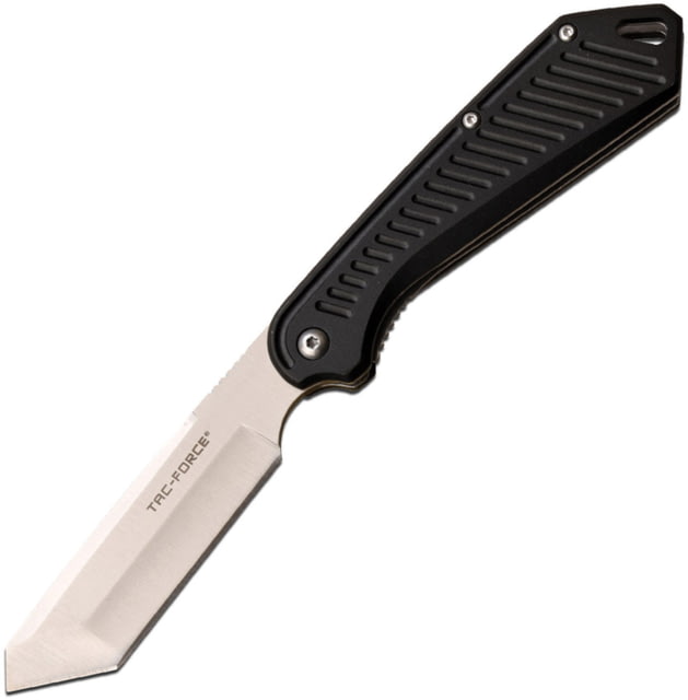 TAC Force Linerlock Black Folding Knife 3.5" satin finish 3Cr13 stainless tanto blade Black anodized aluminum handle