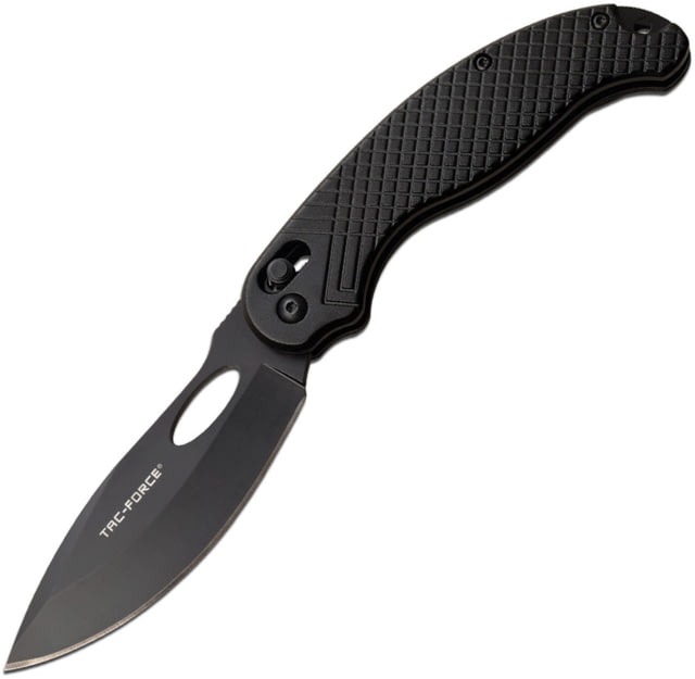 TAC Force Rapid Lock Black Folding Knife 3.75" black finish 3Cr13 stainless blade Black textured aluminum handle - Tac Force