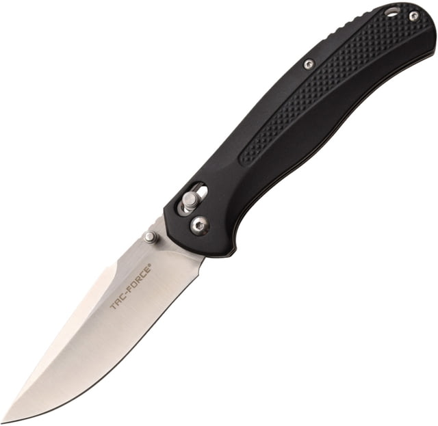 TAC Force Rapid Lock Folding Knife 3.5" satin finish 7Cr17MoV stainless blade Black anodized aluminum handle - Tac Force