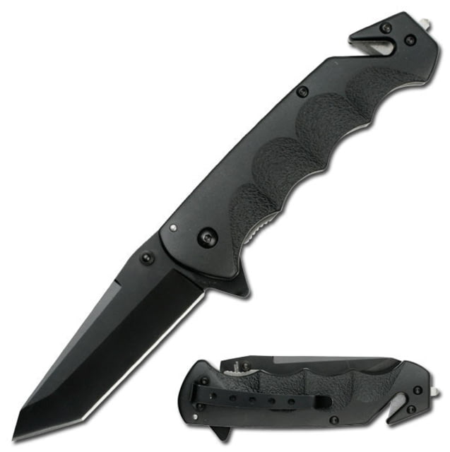 TAC Force Spring Assisted Pocket Knife Drop Point Blade; Black TF 499BT - Tac Force