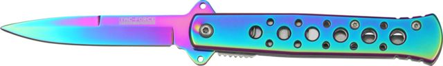 Tac Force Stiletto A/O Fold Knife spectrum SS A/O stilettoblade Spectrum Alum. handles w/ machined hole CO - Tac Force