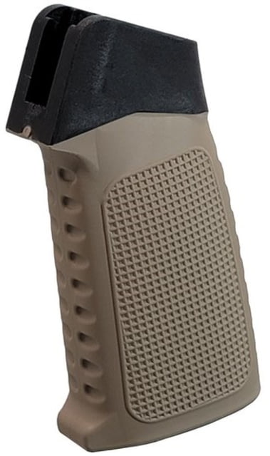 TAC Grid Pattern Over-Molded AR Pistol Grip Straight Top Dark Earth Tan - Tac