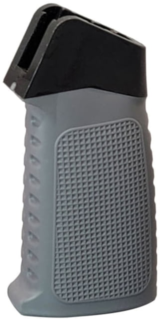 TAC Grid Pattern Over-Molded AR Pistol Grip Straight Top Gray - Tac