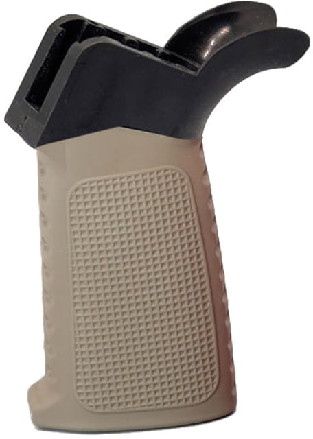 TAC Grid Pattern Over-Molded AR Pistol Grip Flared Top Dark Earth Tan - Tac