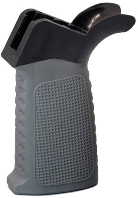 TAC Grid Pattern Over-Molded AR Pistol Grip Flared Top Gray - Tac