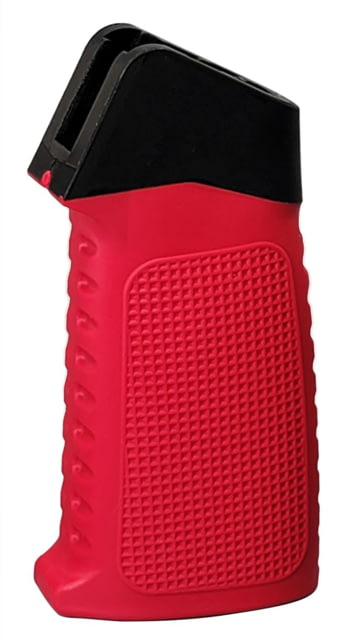 TAC Grid Pattern Over-Molded AR Pistol Grip Straight Top Red - Tac