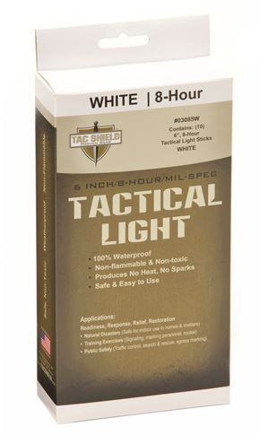 Tac Shield Tactical 8 Hour Light Stick White 10 Pack - Tac Shield