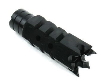 Tacfire .223/.556 1/2inX28 Thread Shark Muzzle Brake w/Crush Washer/Steel Black - Tacfire