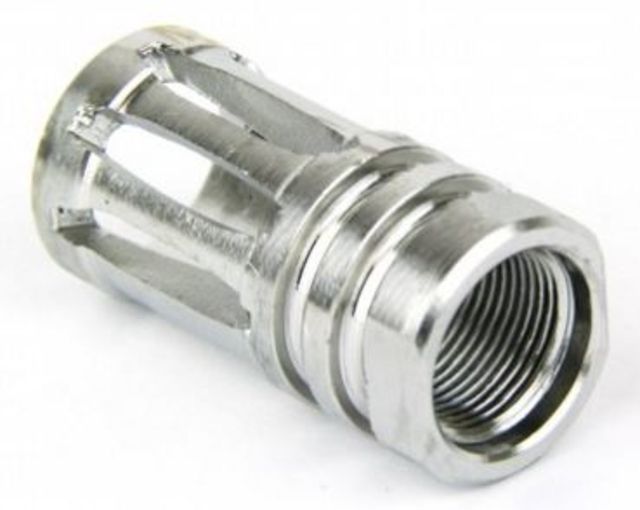 Tacfire .308 5/8inX24 Thread Bird Cage Muzzle Brake w/Crush Washer Stainless Steel - Tacfire