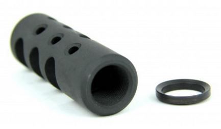 Tacfire .308 5/8inX24 Thread Full Size Muzzle Brake w/Crush Washer Black - Tacfire