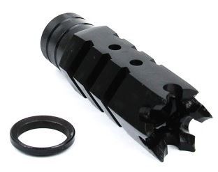 Tacfire .308 5/8inX24 Thread Shark Muzzle Brake w/Crush Washer/Steel Black - Tacfire