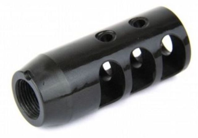 Tacfire 7.62/39mm 14-1 Left Hand Tpi Compact Size Muzzle Brake/Steel Black - Tacfire