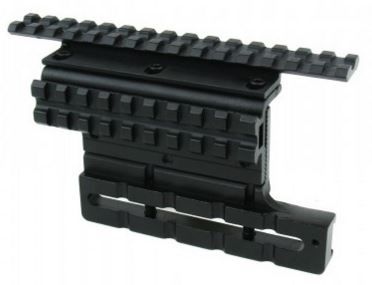 Tacfire AK Double Side Scope Mount w/Adjustable Windage & Elevation Black - Tacfire