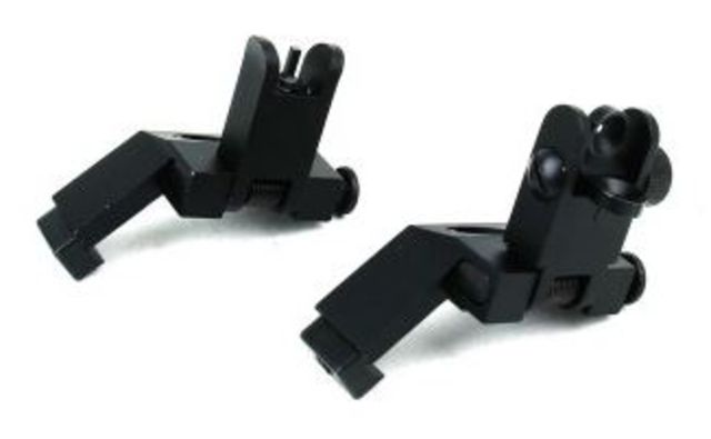 TacFire Offset Deployable Front and Rear Sight 45 Degree Flip-Up/Spring Loaded Black