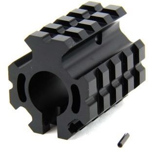 Tacfire AR15/.750 Low Pro Quad Rail Barrel Mount/Gas Block/Alum. Glossy Finish Clamp-On Black - Tacfire