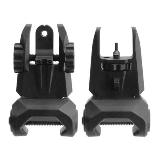 TacFire Front & Rear Same Plane / Low Profile Polymer Flip-Up Sights Black Small - Tacfire