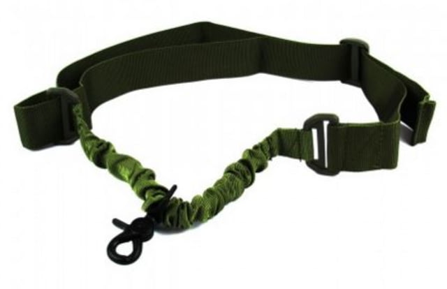 Tacfire Single Point Double Bungee Rifle Sling/Snap-On Steel Clip Green - Tacfire