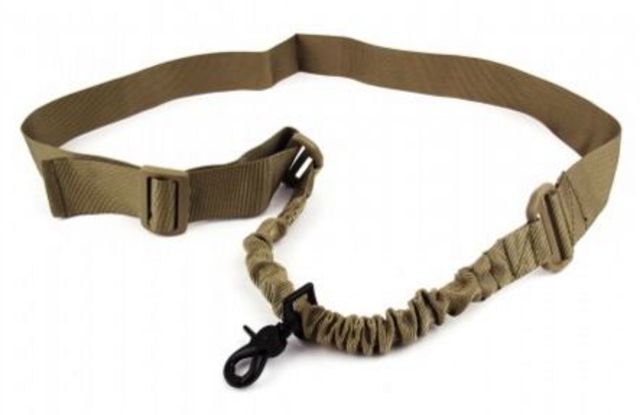 Tacfire Single Point Double Bungee Rifle Sling/Snap-On Steel Clip Tan - Tacfire