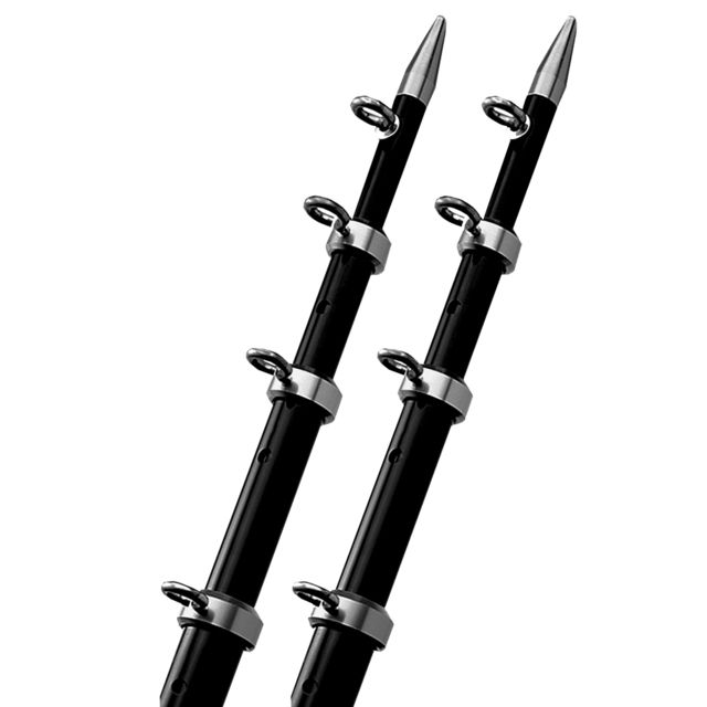 TACO Marine 15' Black/Silver Outrigger Poles - 1-1/8" Diameter