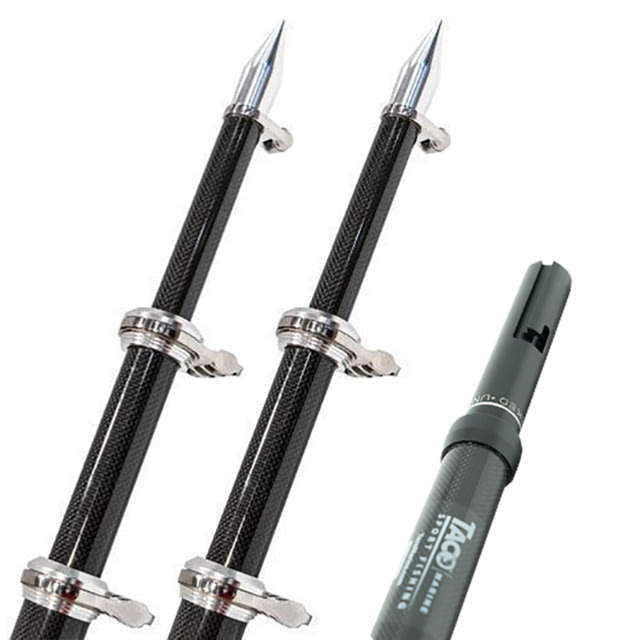 TACO Marine 20 Carbon Fiber Twist & Lock Outrigger Poles f/GS-450 GS-500 & GS-1000 Bases - Black