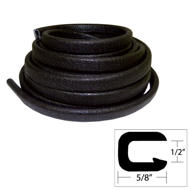 TACO Marine Flexible Vinyl Trim - 1/2" Opening x 5/8"W x 25'L - Black