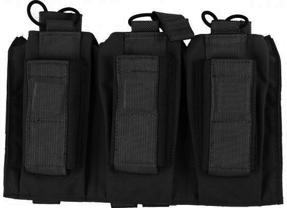 Tactical Assault Gear MOLLE Shingle/Pistol Enhanced 3 Magazine Pouch Black - Tactical Assault Gear