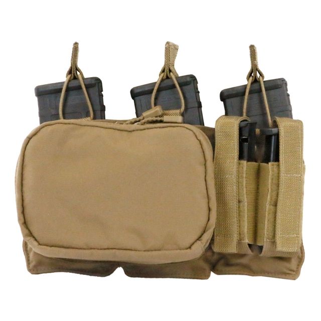 Tactical Assault Gear MOLLE Triple Mag/Pistol/Utility Pouch Coyote - Tactical Assault Gear
