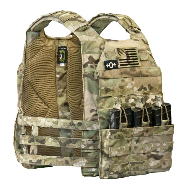 Tactical Assault Gear Vanguard Plate Carrier Set w/ Skeletal Cummerbund Multicam Medium - Tactical Assault Gear