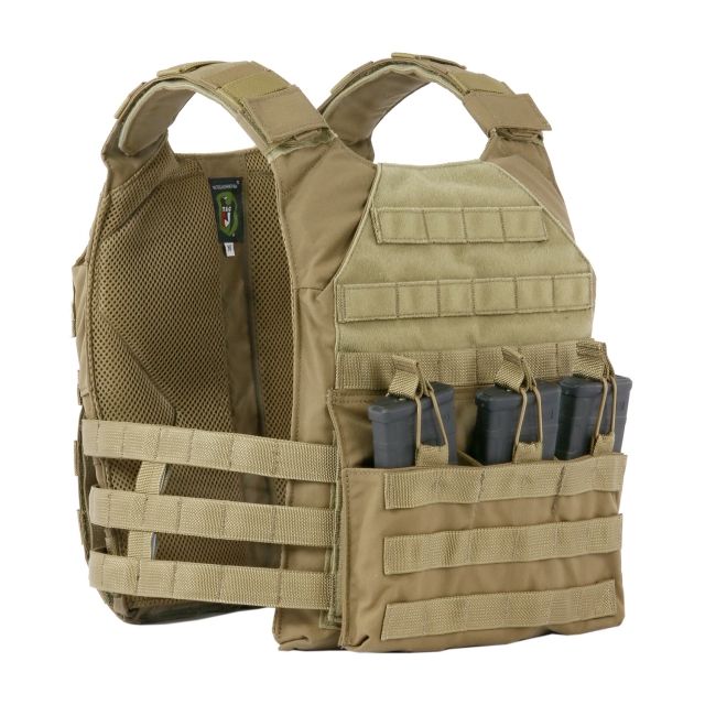 Tactical Assault Gear Vanguard Plate Carrier Set w/ Skeletal Cummerbund Coyote Tan XL - Tactical Assault Gear