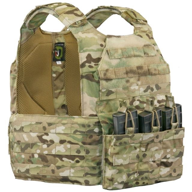 Tactical Assault Gear Vanguard Plate Carrier Set w/ Standard Cummerbund Multicam Medium - Tactical Assault Gear