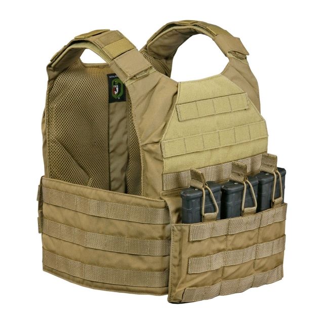 Tactical Assault Gear Vanguard Plate Carrier Set w/ Standard Cummerbund Coyote Tan Large - Tactical Assault Gear