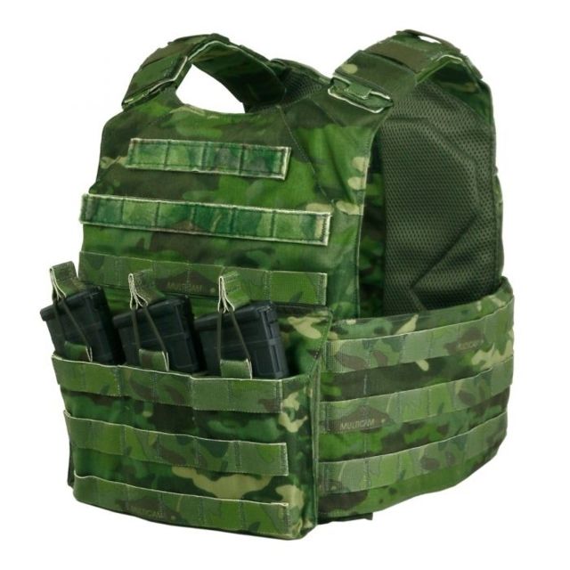 Tactical Assault Gear Vanguard Plate Carrier Set w/Standard Cummerbund Medium Mc Tropic - Tactical Assault Gear