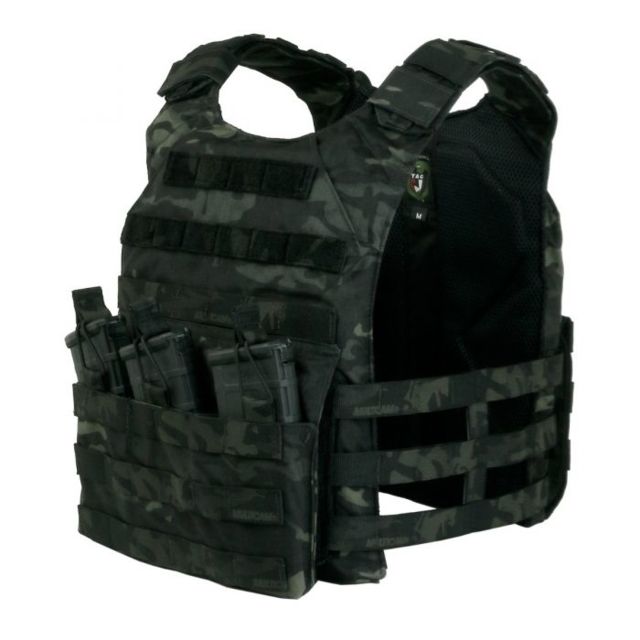 Tactical Assault Gear Vanguard Skeletal Plate Carrier Set w/Cummerbund Medium Mc Black - Tactical Assault Gear