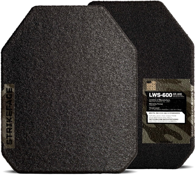 Tacticon Armament AR600 Level 3 Body Armor Plates 10x12 in Hybrid Cut Right Hand Black - Tacticon Armament