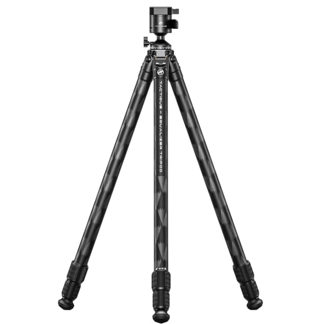 Tactique Equalizer Lightweight Shooting Tripod w/Panning Rifle Head Set 7.99-62in Black - Tactique