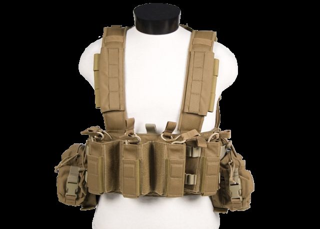 Tactical Assault Gear Intrepid Chest Rig w/Grenade & Mag Pouches - Coyote Tan ICR1CT - Tactical Assault Gear