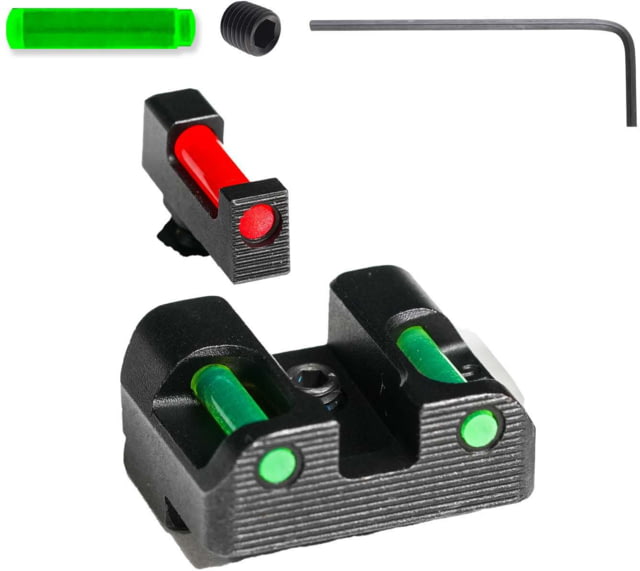 Tag Precision Glock TSF TAC 10MM/.45 ACP Pistol Sights Fiber Optic 20 21 25 29 30 31 32 37 40 41 Excludes M.O.S. Models Black - Tag Precision