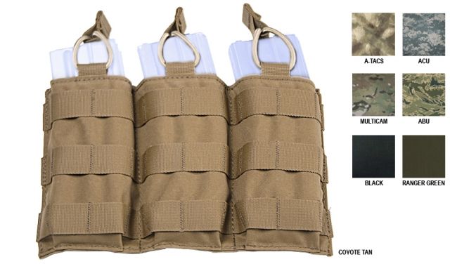 Tactical Assault Gear MOLLE Triple Shingle Pouch w/Bungee Multicam MSB31MC - Tactical Assault Gear