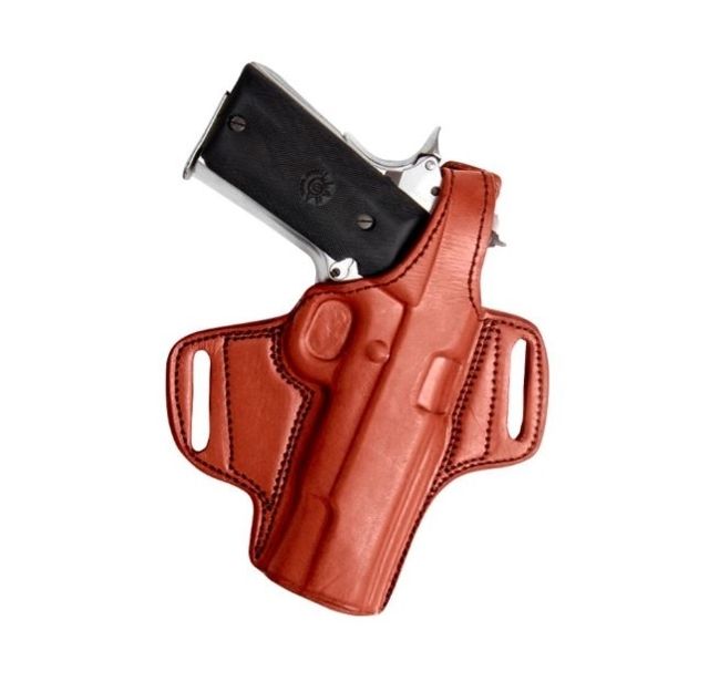 Tagua Gunleather Anniversary Multifit - Thumbreak Belt Holster Glock 26 / XD and Most Double Stack Compact Pistols Right Hand Brown - Tagua Gunleather