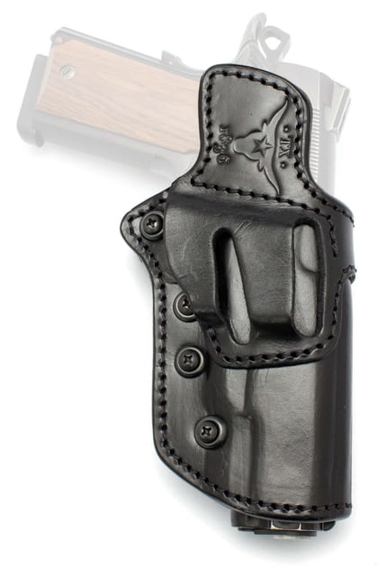 Texas 1836 Open Top Leather OWB Holster Glock 43/ 48 /9 mm/ Walther P22 - 3.4in Ambidextrous Black - Texas 1836