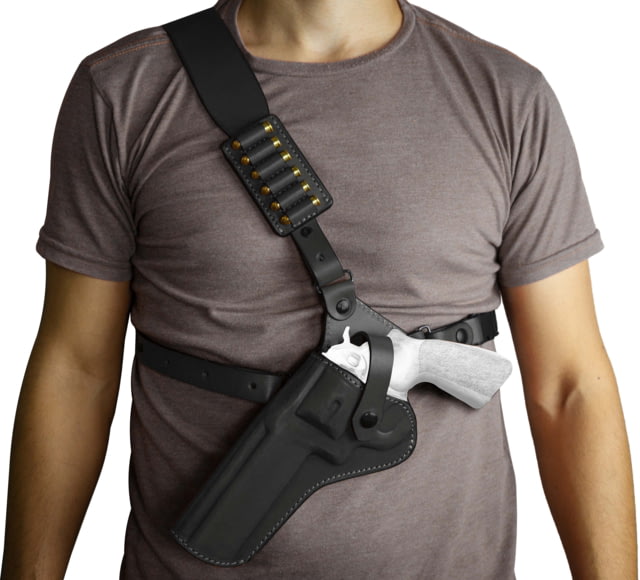Tagua Gunleather Wrangler Chest Leather Holster S&W N Frame 6in RH Black WRANGLER CHEST-TB-960 - Tagua Gunleather