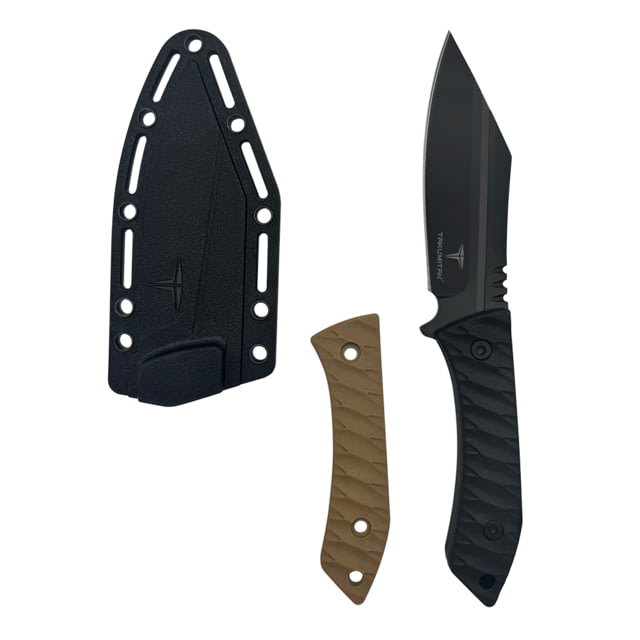 Takumitak Asym Fixed Blade Knife 4.45 in Blade 3cr13 Black - Takumitak