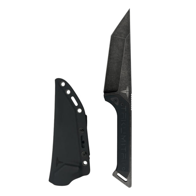 Takumitak Charge Fixed Blade Knife 5.25in D2 Tanto G10 Handle Black Stonewash - Takumitak
