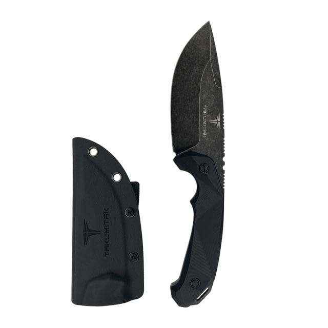 Takumitak Companion Fixed Blade Knife 4in D2 Drop Point G10 Handle Black Stonewash - Takumitak