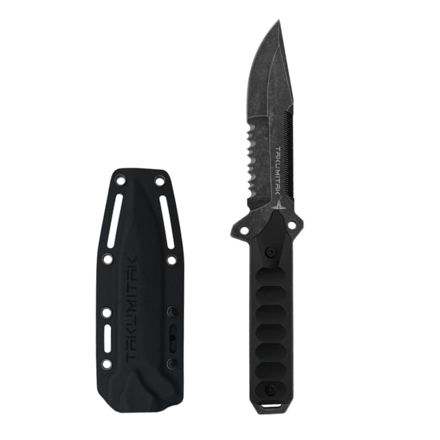Takumitak Escort Fixed Blade Knife 5.5in D2 Drop Point G10 Handle Black Stonewash - Takumitak